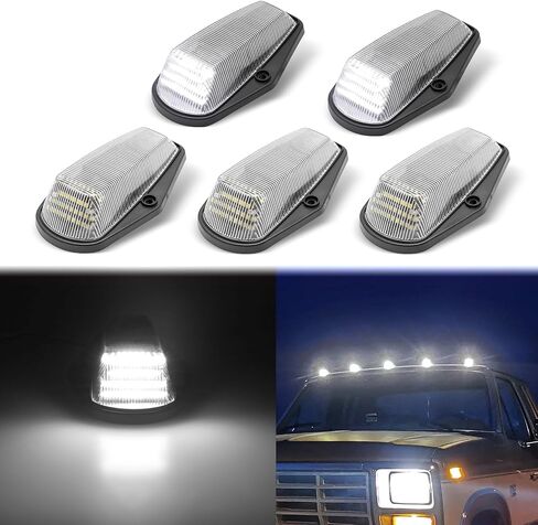 LED LED LED أعلى مصابيح سقف الكابينة الاستبدال لـ F150 F250 F350 1984-1997 ، F250 HD 1997 ، F Super Du-Ty 1988-1997 ، مصباح خلفي أبيض ، استبدل OE EOTZ15442E ، F3HZ15442B (Clear Len White Lights) in Kuwait