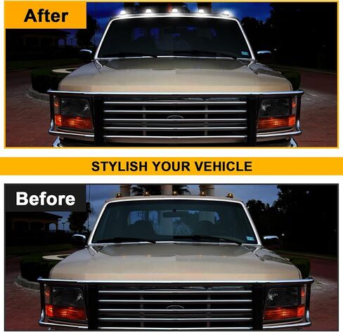 LED LED LED أعلى مصابيح سقف الكابينة الاستبدال لـ F150 F250 F350 1984-1997 ، F250 HD 1997 ، F Super Du-Ty 1988-1997 ، مصباح خلفي أبيض ، استبدل OE EOTZ15442E ، F3HZ15442B (Clear Len White Lights) in Kuwait