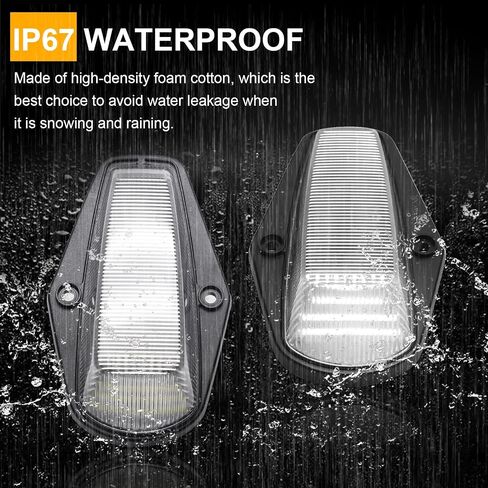 LED LED LED أعلى مصابيح سقف الكابينة الاستبدال لـ F150 F250 F350 1984-1997 ، F250 HD 1997 ، F Super Du-Ty 1988-1997 ، مصباح خلفي أبيض ، استبدل OE EOTZ15442E ، F3HZ15442B (Clear Len White Lights) in Kuwait