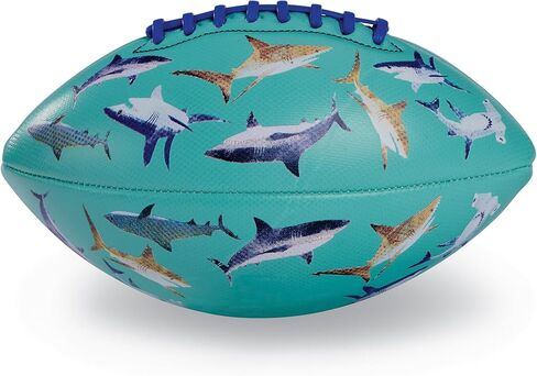 Crocodile Creek Soft Textured Football for Kids Ages 3 and Up - Inflatable Ball for Flag Football Games and Outdoor Sports - Waterproof - Made from Rubber and PVC - Dinosaurs - 9-inch Length in Kuwait