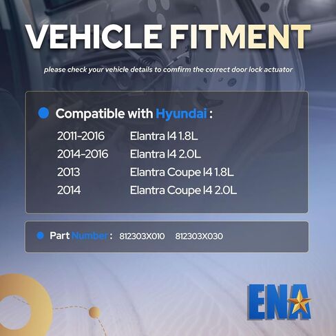 ENA 81230-3X010 Rear Tailgate Trunk Latch Lock Actuator Compatible with Hyundai Elantra 2011 2012 2013 2014 2015 2016 1.8 2.0 L4 Sedan Liftgate Latch Locks Actuator Motor Rear Door Hatch Lock Assembly in Saudi Arabia