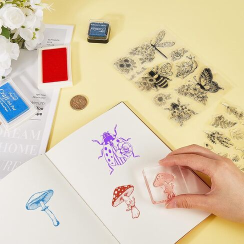 CRASPIRE 4 Styles Horse Clear Stamps Animal Word Reusable Background Postmark Retro Transparent Silicone Stamp Seals for Journaling Card Making Decor DIY Scrapbooking Supplies in Kuwait