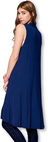 Women's Sleeveless Extra Soft Viscose Made from Bamboo Layering Long Duster Cardigan Vest in Saudi Arabia
