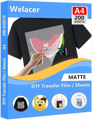 DTF Transfer Film Roll 17 Inch x 328 FT for Sublimation Double-Side Clear Pretreat Sheets, PET Heat Transfer Paper for Epson Inkjet Printer Direct Print(Hot & Cold Peel) in Kuwait