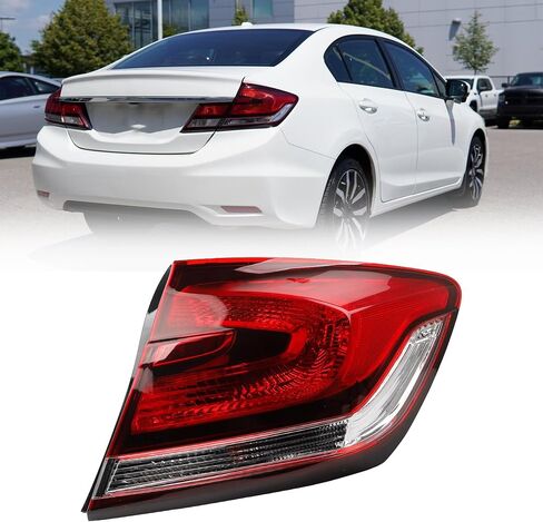 Dasbecan Right Side Side Side Light Assembly مع لمبة متوافقة مع 2013 2014 2015 Honda Civic 4-Door Sedan Brake Lampens استبدال# HO2805102 33500-TR0-A51 in Saudi Arabia