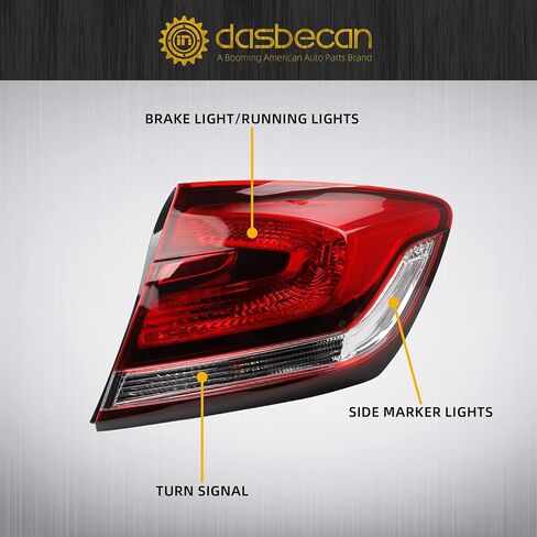 Dasbecan Right Side Side Side Light Assembly مع لمبة متوافقة مع 2013 2014 2015 Honda Civic 4-Door Sedan Brake Lampens استبدال# HO2805102 33500-TR0-A51 in Saudi Arabia
