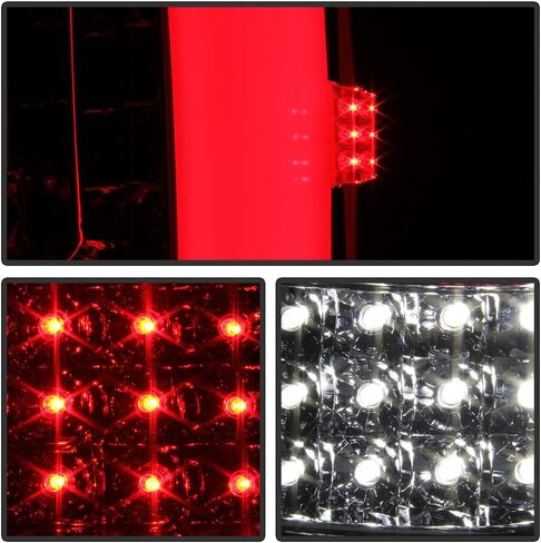 ACANII - For 2007-2013 Chevy Silverado 1500 2500 3500 Red Clear Sequentia Signal Full LED Tube Tail Lights Brake Lamps in Saudi Arabia