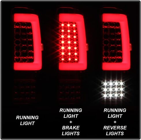 ACANII - For 2007-2013 Chevy Silverado 1500 2500 3500 Red Clear Sequentia Signal Full LED Tube Tail Lights Brake Lamps in Saudi Arabia