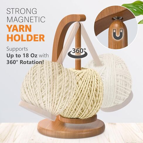 BARVA Yarn Holder with Magnetic Swing Mechanism for Crochet Yarn | Upgraded Game Changer Crochet Holder | Portable Knitting Accessories & Gadgets for Crafts in Saudi Arabia