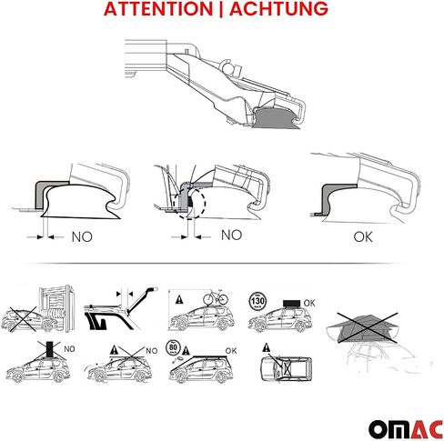 Omac Roof Rack Cross Bars Carrier for Kia Niro 2017-2022 Alu Gray 2x in Saudi Arabia