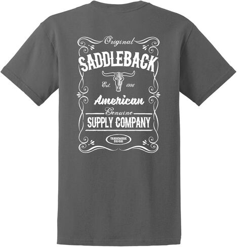 Saddleback Supply Men's Western Logo Heavyweight Tee in Regular, Big and Tall in Kuwait