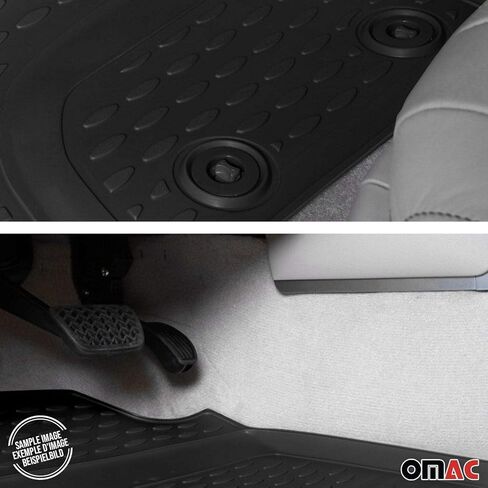 حصيرة أرضية Omac لـ VW Touareg 2004-2010 Car Car All Weather 3D Fit Fit Rubber Mat Haterpless Waterbless TPE Liners Laser Non-Slip (Black) in Kuwait