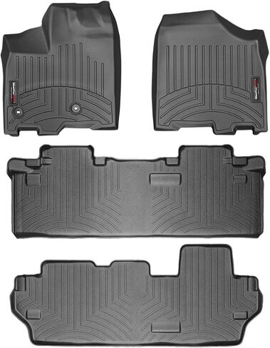 WeatherTech Custom Fit FloorLiners for Toyota Sienna - Full Set (444751-44300-2-3), Black in Saudi Arabia