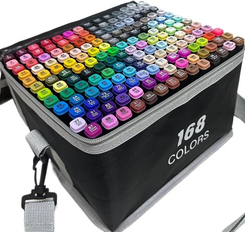 Alcohol-Based Paint Markers Dual Tip Pens 120 Colors - Quick-Drying Permanent Ink for Canvas Rocks Wood Fabric, Professional Art Supplies & Craft Gifts for Teens Adults Kids Artists (120-Pack) in Kuwait
