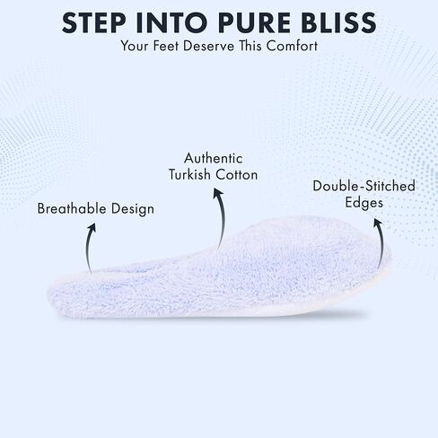 THIRSTY TOWELS Cloud 9 Turkish Spa Slippers, Cozy Plush Lounging Mules, Non-Slip, Washable 2-Pack, Holiday Gift, Stocking Stuffer in Saudi Arabia