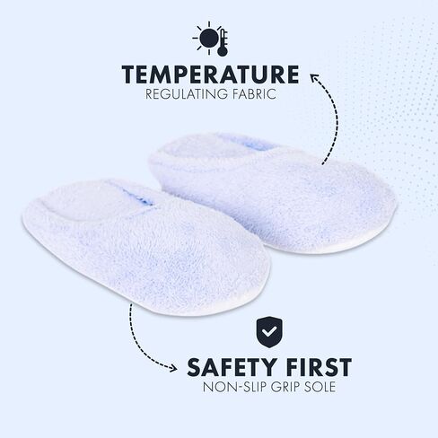 THIRSTY TOWELS Cloud 9 Turkish Spa Slippers, Cozy Plush Lounging Mules, Non-Slip, Washable 2-Pack, Holiday Gift, Stocking Stuffer in Saudi Arabia