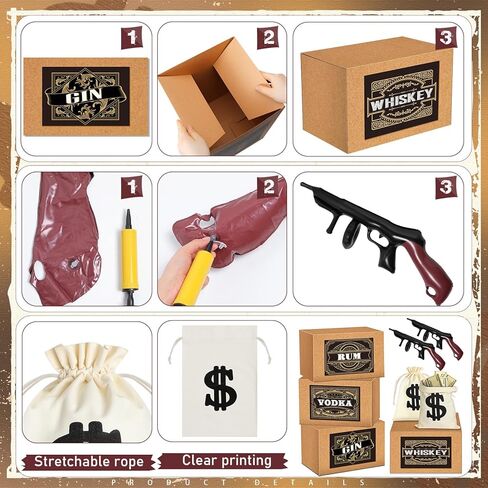 مجموعة الدعامة الأموال تشمل حقيبة مالية 2 PCS مع الرباط 2 PCS الدعائم بندقية قابلة للنفخ 4 PCS 15.7 '× 9.8' in Kuwait