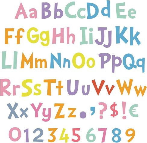 Tenare 134 Pieces 5 Inch Bulletin Board Letters Alphabet Numbers Letters Combo Set Letter Cutouts for Bulletin Board Display Home Decor(Glitter Rainbow Color) in Kuwait