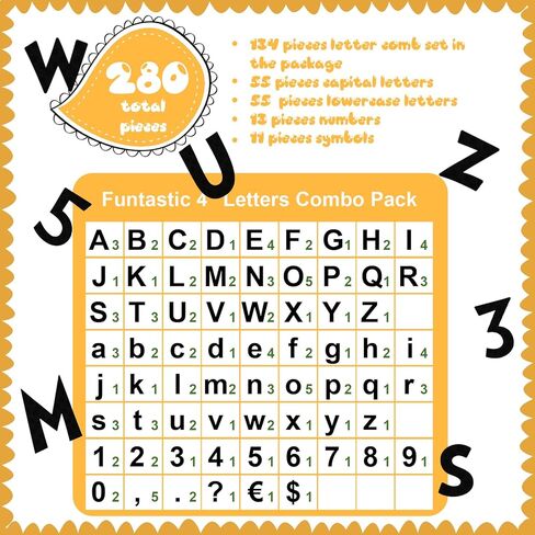 Tenare 134 قطعة 5 بوصة رسائل لوحة إعلانات الأرقام الأبجدية رسائل التحرير والسرد قواطع رسائل لعرض لوحة النشرة ديكور المنزل (ألاس بريق قوس قزح) in Kuwait