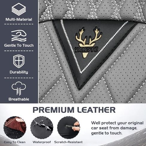 Car Seat Covers for Chevy Silverado 1500 2000-2025, Waterproof Nappa Leather Front Seat Cover, Anti-Slip and Comfortable Automotive Seat Protector&Accessories(Black Gray) in Saudi Arabia