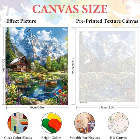 cviokrdu 4 Pack Framed Paint by Numbers Kit for Adults, Fruit Paint by Number for Beginners, DIY Easy Acrylic Oil Painting Kits on Canvas for Home Wall Decor (8x8inch) in Saudi Arabia