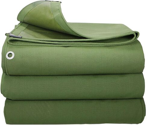 Canvas Tarp, Canvas Tarps Heavy Duty Waterproof, for Outdoors, Truck, Water Resistant, UV Resistant Tarpaulin Cover for Car Boat Camping Firewood Woodpile,Green (4.5 x 6 Feet) in Saudi Arabia