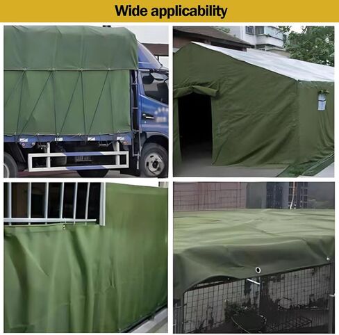 Canvas Tarp, Canvas Tarps Heavy Duty Waterproof, for Outdoors, Truck, Water Resistant, UV Resistant Tarpaulin Cover for Car Boat Camping Firewood Woodpile,Green (4.5 x 6 Feet) in Saudi Arabia