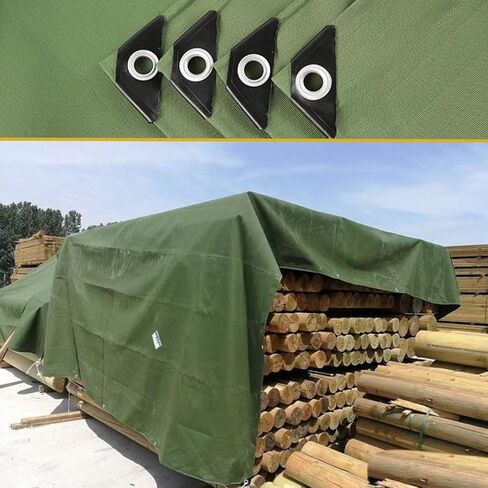 Canvas Tarp, Canvas Tarps Heavy Duty Waterproof, for Outdoors, Truck, Water Resistant, UV Resistant Tarpaulin Cover for Car Boat Camping Firewood Woodpile,Green (4.5 x 6 Feet) in Saudi Arabia