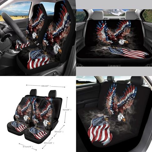 BAT PRINT 15pcs مقعد السيارة أغطية مقعد عالية الدلو وضعت أغطية مقعد عالية الظهر مع منصات حزام الأمان من عجلة القيادة داخل مرآة المرآة الخلفية منظم تنفيس الهواء ، الأرجواني in Kuwait