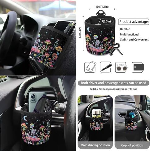 Bat Print 15Pcs Car Seat Covers Full Set High Back Bucket Seat Covers with Steering Wheel Cover Safety Belt Pads Inside Rearview Mirror Cover Car Air Vent Organizer, Purple in Saudi Arabia