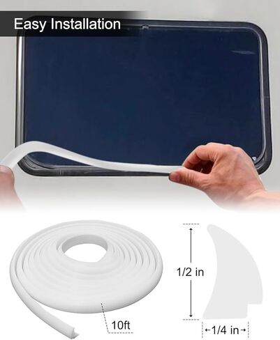 Silicone Rubbber RV Window Seal 1/2 '' x 1/4 '' أبيض مقاوم للماء الثابت in Saudi Arabia