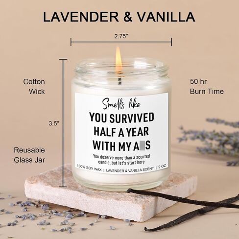 6 Month Anniversary Candle for Boyfriend, Girlfriend - 6 Months Wedding Anniversary, Gifts for Him, Her - Half a Year Anniversary Present Ideas for Men, Women in Saudi Arabia
