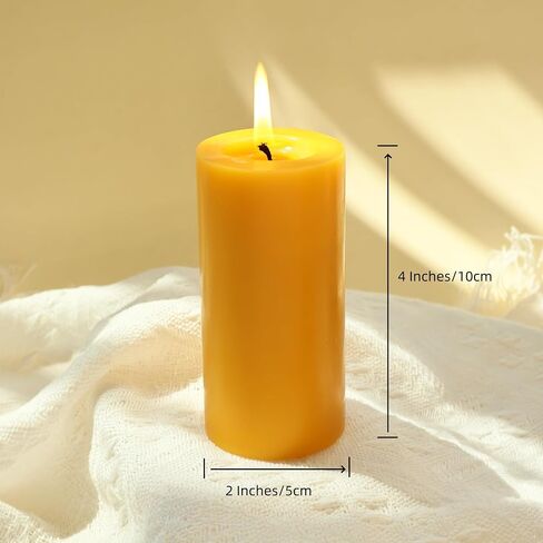 3 Pack Beeswax Pillar Candles, 2x4 inches Unscented Candles, 110 Hours Long Burning Smokeless & Dripless Pillar Candle for Home in Saudi Arabia