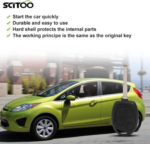 SCITOO 1 X Remote Head Key for Ford for Fiesta 2011-2017 KR55WK47899 in Saudi Arabia