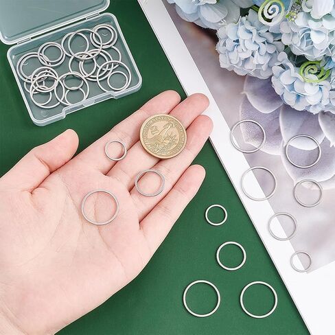 UNICRAFTALE Linking Rings Rectangle Connector Charms Stainless Steel Rhombus Linking Rings Frame Geometry Linking Rings Earring Charms Metal Pendant for Jewelry Making in Kuwait