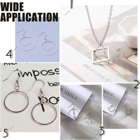 UNICRAFTALE Linking Rings Rectangle Connector Charms Stainless Steel Rhombus Linking Rings Frame Geometry Linking Rings Earring Charms Metal Pendant for Jewelry Making in Kuwait