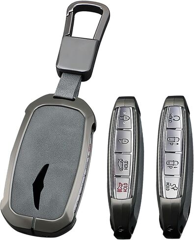 Zinc alloy Key Fob Cover with Keychain Key Case Shell Protection Fit for Genesis GV60 GV80 G70 G90 5/6/7/8 Buttons in Kuwait