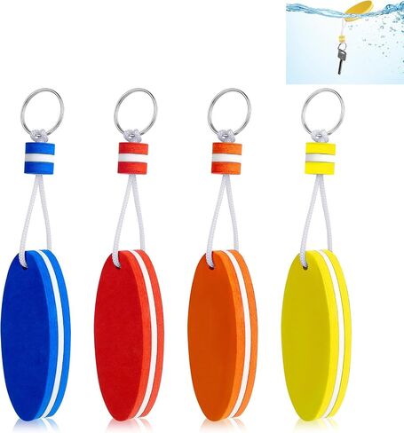 4Pack Boat Key سلسلة المفاتيح العائمة ، سلاسل المفاتيح العوامات الرياضية ، سلسلة مفاتيح الفولاذ المقاوم للصدأ الرغوية الملونة لصيد الأسماك وركوب الأمواج والإبحار والتجديف والرياضات المائية الأخرى in Saudi Arabia