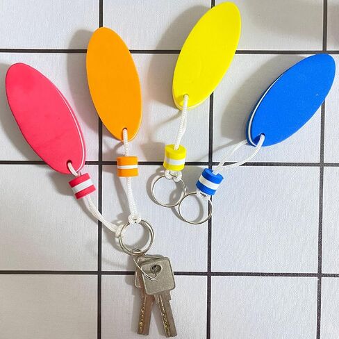4Pack Boat Key سلسلة المفاتيح العائمة ، سلاسل المفاتيح العوامات الرياضية ، سلسلة مفاتيح الفولاذ المقاوم للصدأ الرغوية الملونة لصيد الأسماك وركوب الأمواج والإبحار والتجديف والرياضات المائية الأخرى in Saudi Arabia