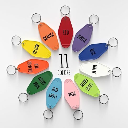30 Custom Motel Hotel Keychains, Personalized Plastic Vintage Motel Key Chains with Your Photo/Text, Key Tag in Kuwait