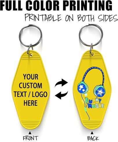 30 Custom Motel Hotel Keychains, Personalized Plastic Vintage Motel Key Chains with Your Photo/Text, Key Tag in Kuwait