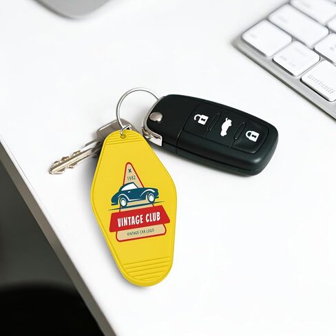 30 Custom Motel Hotel Keychains, Personalized Plastic Vintage Motel Key Chains with Your Photo/Text, Key Tag in Kuwait