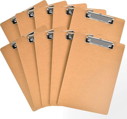 Happyhapi Clipboards 6 Pack 9" x 12.5" Clipboards Bulk, Wooden Hardboard Clipboards with Low Profile Clip, Clip Boards Pack for A4 Sheet(8.5x11'') Office Home Classroom in Saudi Arabia