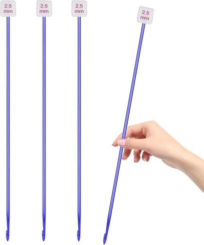 HEALEAYAR 5mm Tunisian Crochet Hooks Bulk, 27cm Extra Long Crochet Needles Aluminum Afghan Knitting Needles Tools for Beginners and Skills Class, Pack of 4 in Kuwait