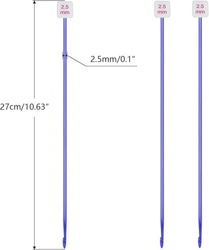 HEALEAYAR 5mm Tunisian Crochet Hooks Bulk, 27cm Extra Long Crochet Needles Aluminum Afghan Knitting Needles Tools for Beginners and Skills Class, Pack of 4 in Kuwait