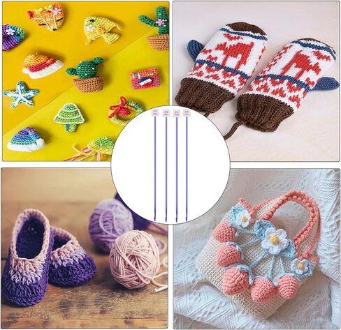 HEALEAYAR 5mm Tunisian Crochet Hooks Bulk, 27cm Extra Long Crochet Needles Aluminum Afghan Knitting Needles Tools for Beginners and Skills Class, Pack of 4 in Kuwait