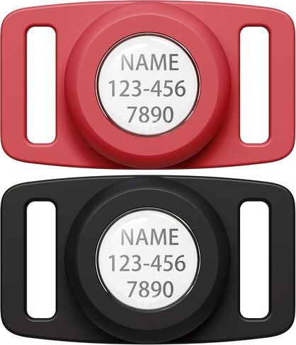 IP68 Waterproof AirTag Dog Collar Holder for Apple Airtag, Dog Tag Personalized for Pet ID, Visible Airtag Holder for Air Tag Pet Collar Holder Within 1 Inch in Saudi Arabia