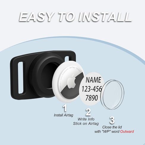 IP68 Waterproof AirTag Dog Collar Holder for Apple Airtag, Dog Tag Personalized for Pet ID, Visible Airtag Holder for Air Tag Pet Collar Holder Within 1 Inch in Saudi Arabia