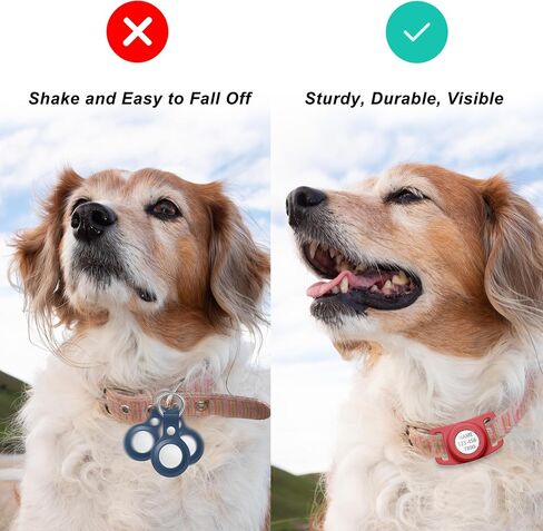 IP68 Waterproof AirTag Dog Collar Holder for Apple Airtag, Dog Tag Personalized for Pet ID, Visible Airtag Holder for Air Tag Pet Collar Holder Within 1 Inch in Saudi Arabia