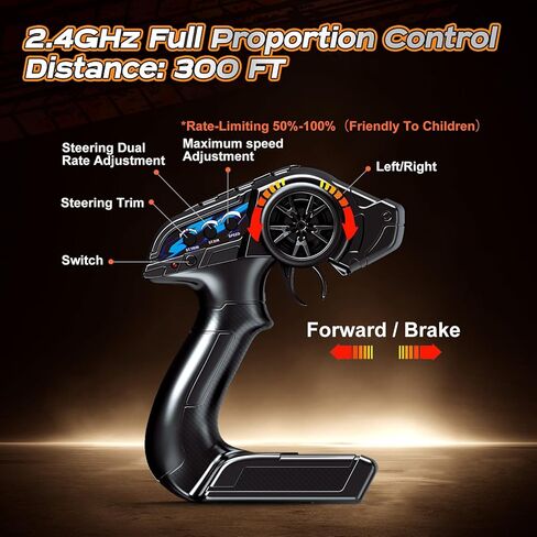 1/14 Brushless RC Cars for Adults, Max 42mph Oil Shock Absorber Electric 4WD High-Speed RC Car, Remote Control car for Adults RC Truck with Two 2S Lipo Batteries, Compatible with 3S Lipo in Kuwait